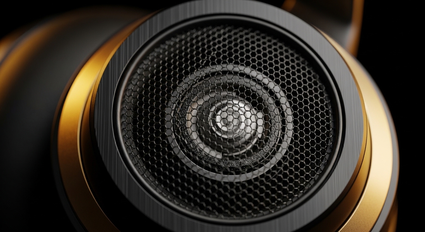 Close-up of headphone driver