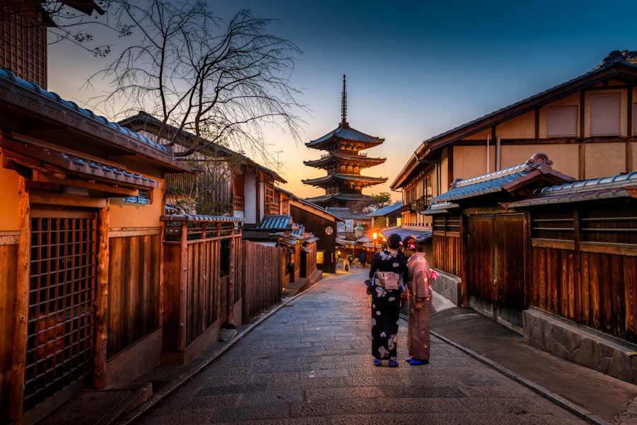 Vue calme d'un voyage au Japon